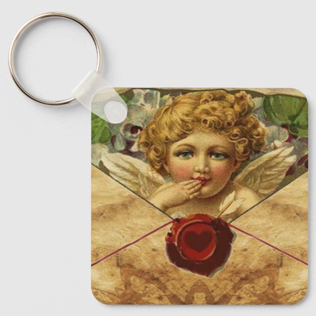 ANGEL HEART WAX SEAL PARCHMENT KEY RING (Front)