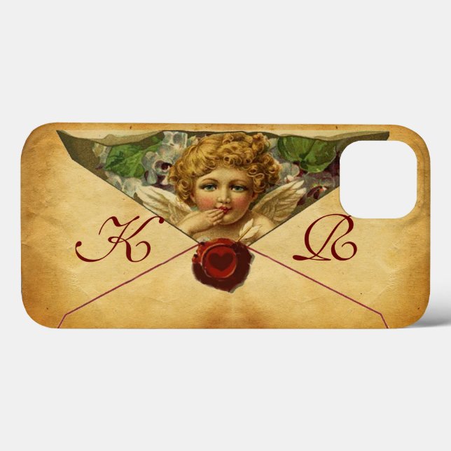 ANGEL HEART WAX SEAL PARCHMENT Monogram Case-Mate iPhone Case (Back (Horizontal))