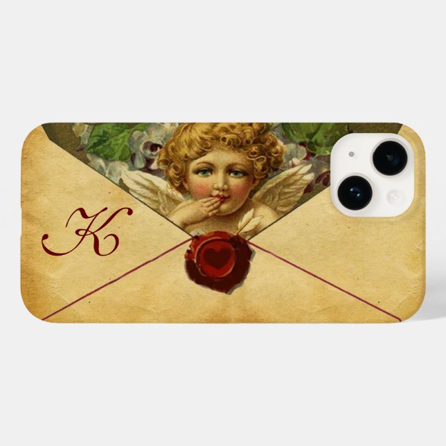ANGEL HEART WAX SEAL PARCHMENT Monogram Case-Mate iPhone Case (Back (Horizontal))