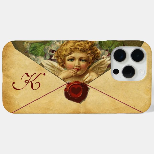 ANGEL HEART WAX SEAL PARCHMENT Monogram Case-Mate iPhone Case (Back (Horizontal))