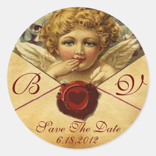 ANGEL HEART WAX SEAL PARCHMENT Save the Date (Front)