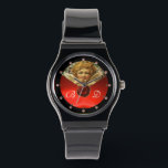 ANGEL HEART WAX SEAL RED RUBY GEMSTONE MONOGRAM WATCH<br><div class="desc">Elegant , classic and classy design with a romantic winged cupid, red wax seal, heart and arrow with 3D pink gem stones,  suitable for Valentine's Day,  romantic engagements, weddings, Christmas holidays .</div>