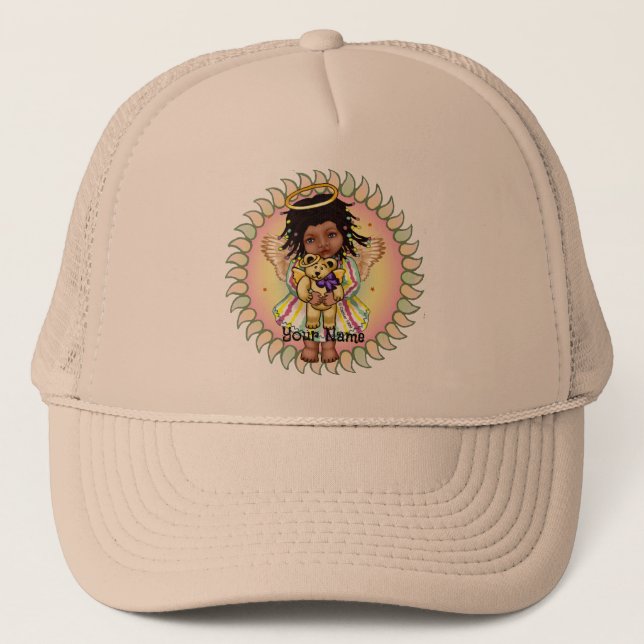 Angel Holding Bear Trucker Hat (Front)