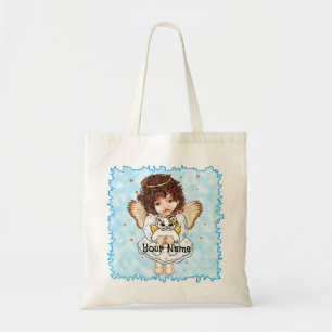 Angel Holding Cat Tote Bag