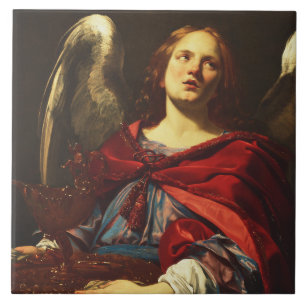 Angel Holding the Vessel and Towel  Ceramic Tile