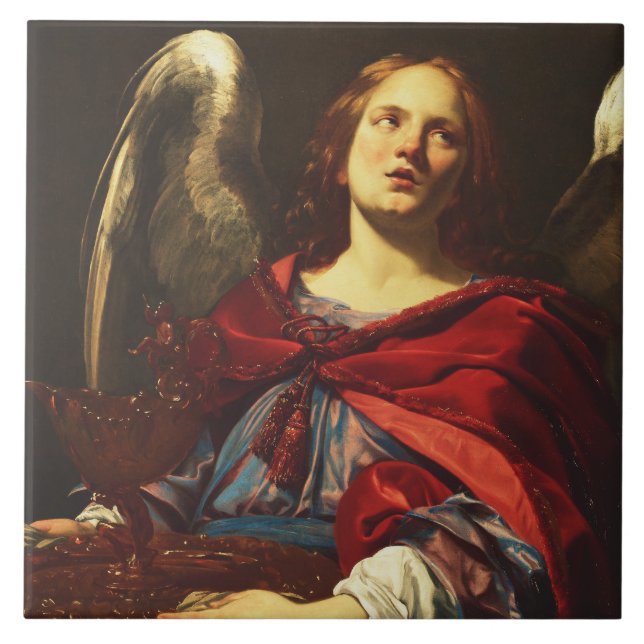 Angel Holding the Vessel and Towel  Ceramic Tile (Front)