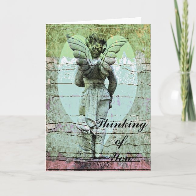 Angel Holy Cross Thinking of You Card (Front)
