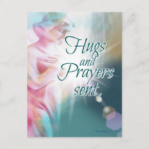 Angel Hugs Prayers Intention Beautiful Watercolor Postcard