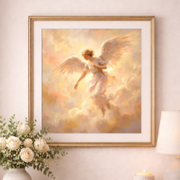 Angel Illustration Soft Heavenly Painting Poster