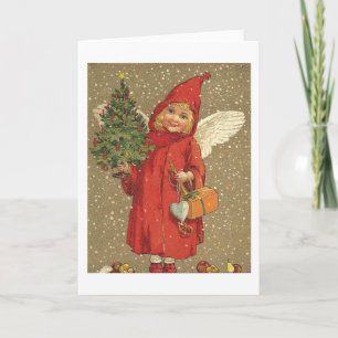Angel in A Red Coat Holiday Card