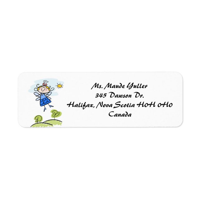 Angel in Blue Floating Over Hills Address Labels (Front)