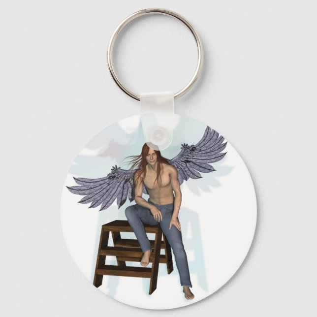 Angel in Blue Jeans Key Ring (Front)