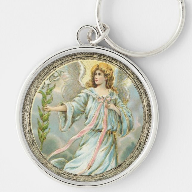 Angel In Blue Key Ring (Front)