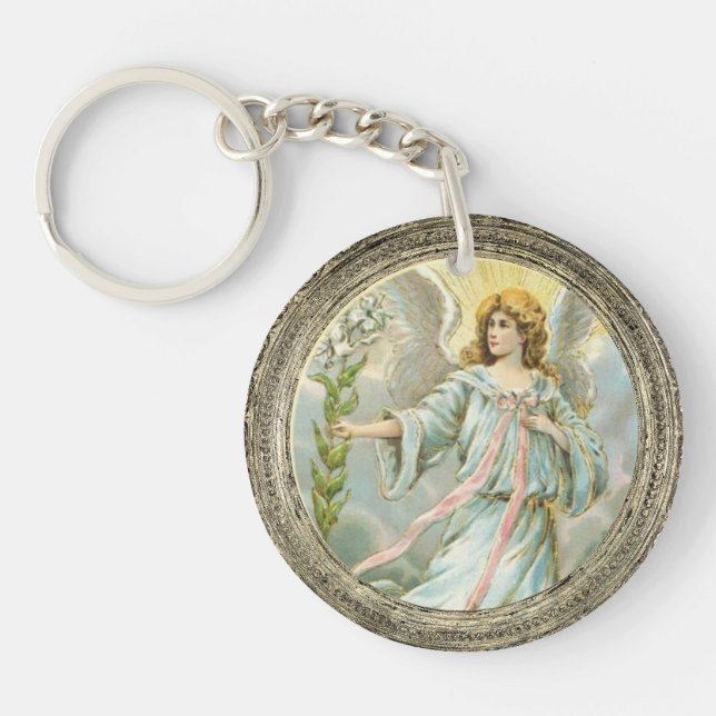 Angel In Blue Key Ring (Front)
