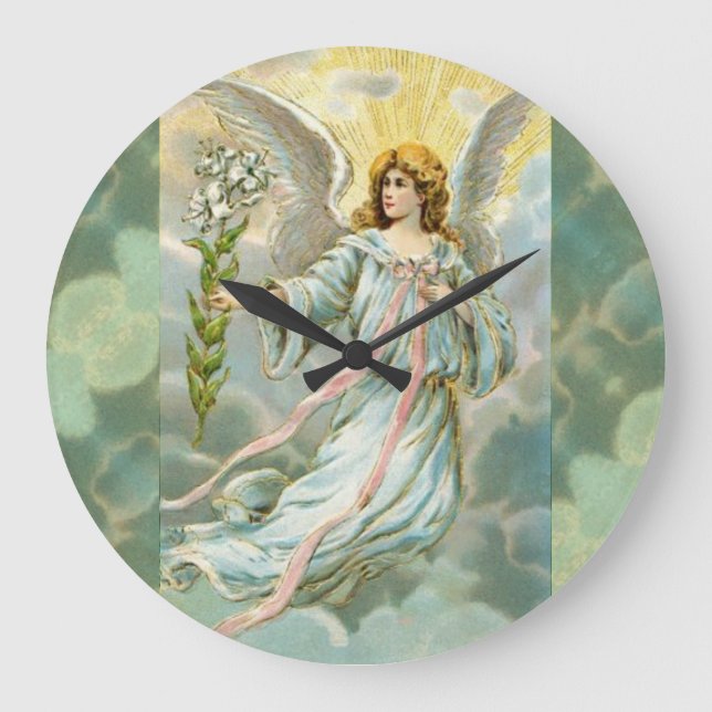 Angel In Blue  Large Clock (Front)