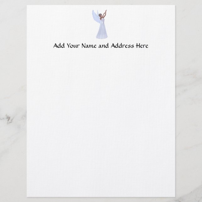 Angel in Blue Personalised Letterhead (Front)