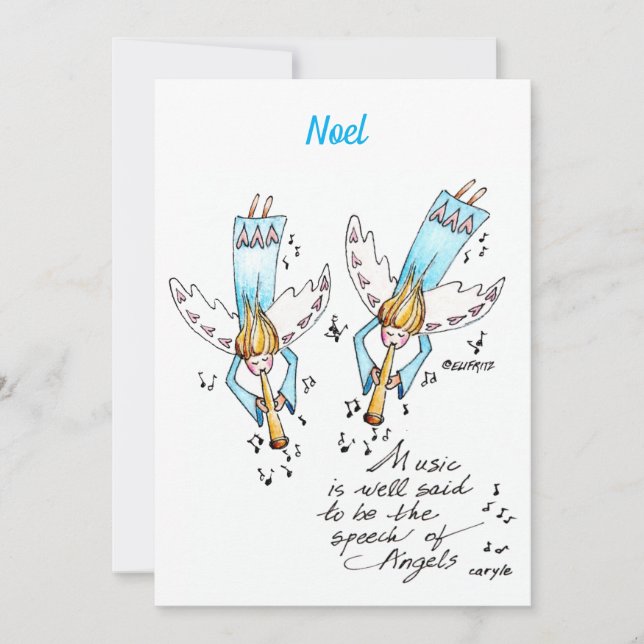 Angel in Blue Playing Music for Our Souls  Holiday (Front)