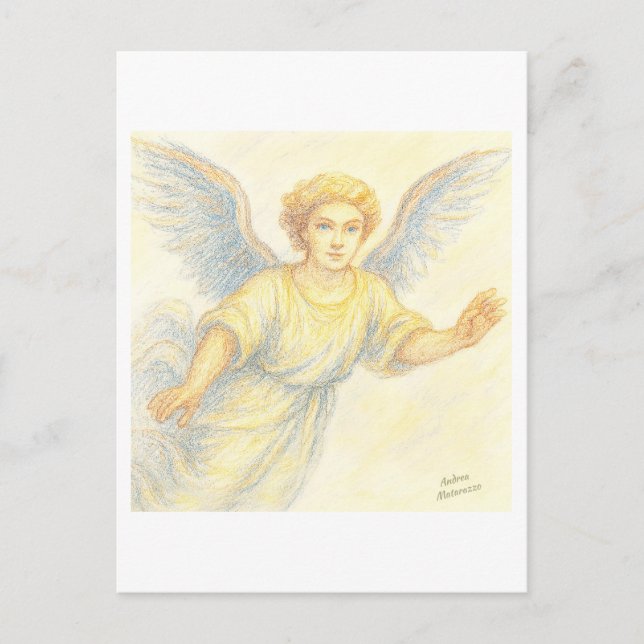 Angel in flight with a smile postcard (Front)