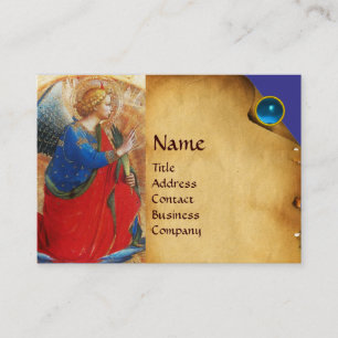 ANGEL IN GOLD RED AND BLUE BUSINESS CARD