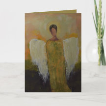 Angel in green & gold blank