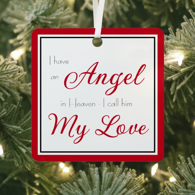 Angel in Heaven Husband Memorial Photo Metal Tree Decoration (Insitu)