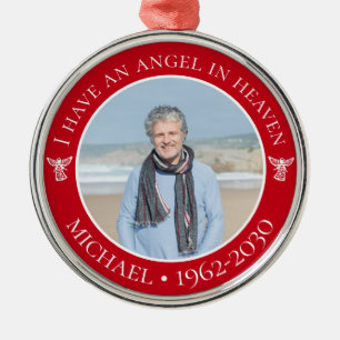 Angel in Heaven Memorial Photo Metal Ornament