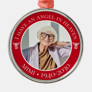 Angel in Heaven Mimi Memorial Photo Metal Ornament
