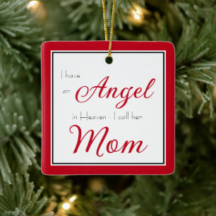 Angel in Heaven Mum Memorial Photo Ceramic Ornament