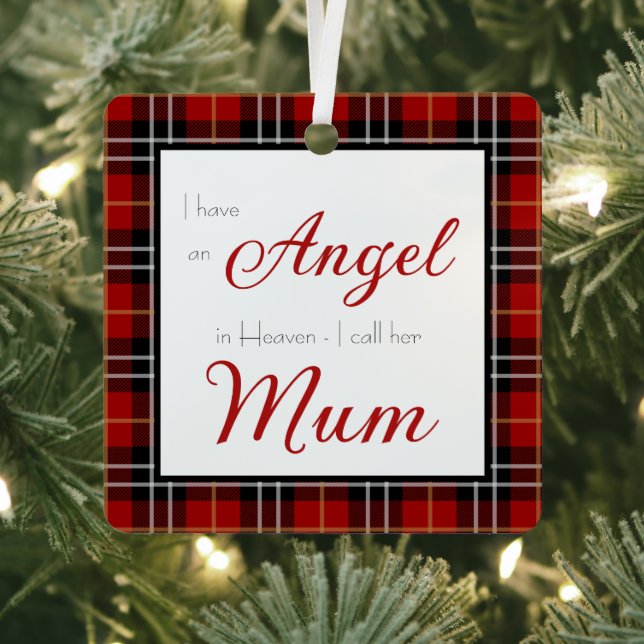 Angel in Heaven Mum Memorial Photo Metal Ornament (Insitu)