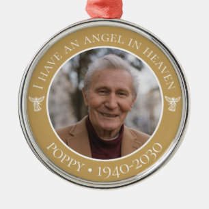 Angel in Heaven Poppy Memorial Photo Metal Ornament