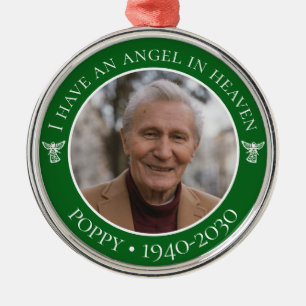 Angel in Heaven Poppy Memorial Photo Metal Ornament