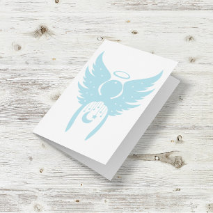 Angel In Light Blue Greeting Cards