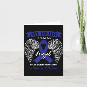 Angel In Memory Of My Dad Colon Cancer Awareness Card