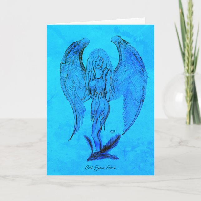 Angel in Tattoo Style Card (Front)