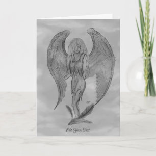 Angel in Tattoo Style Card