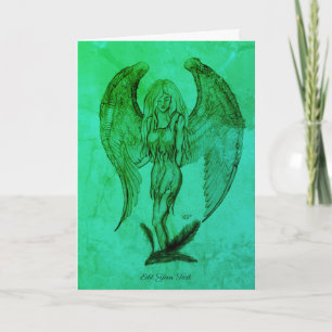 Angel in Tattoo Style Card