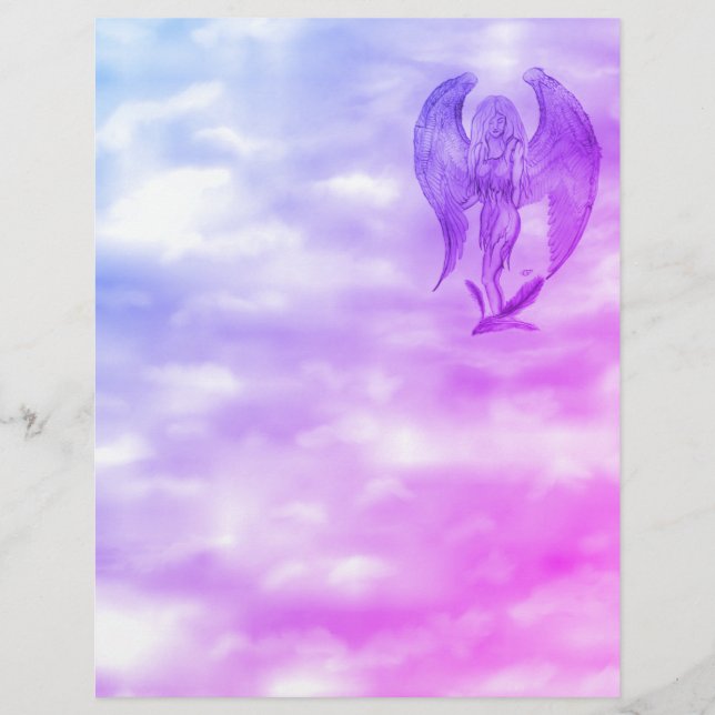 Angel in Tattoo Style Custom Letterhead (Front)