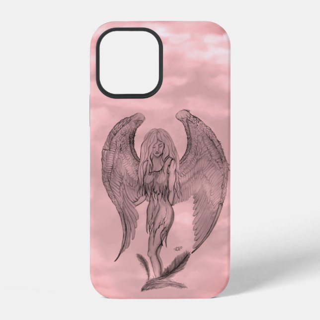 Angel in Tattoo Style iPhone Case (Back)