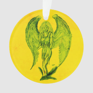 Angel in Tattoo Style Ornament