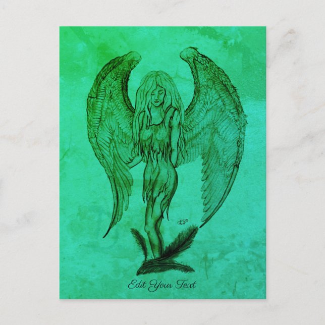 Angel in Tattoo Style Postcard (Front)