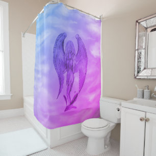 Angel in Tattoo Style Shower Curtain