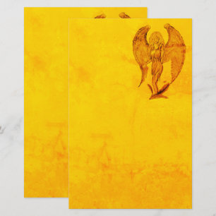 Angel in Tattoo Style Stationery