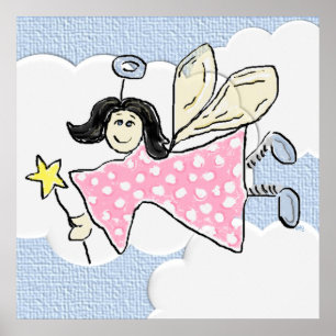 Angel in the Clouds 3 Dimensional Poster