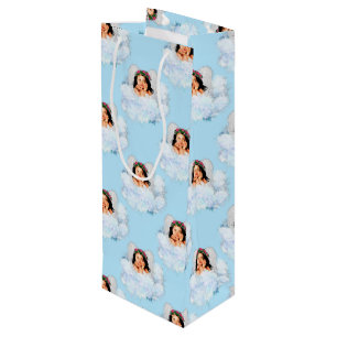 Angel in the Clouds 4-Lt Blue-WINE GIFT BAG