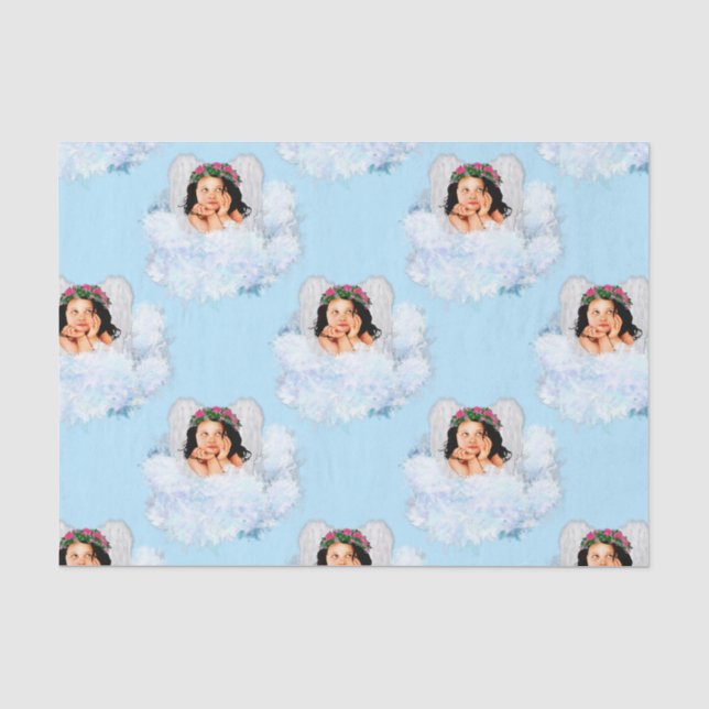 Angel in the Clouds 4-LtBlue-TISSUE WRAPPING PAPER (Front)
