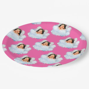Angel in the Clouds 5-Pink-PAPER PARTY PLATE