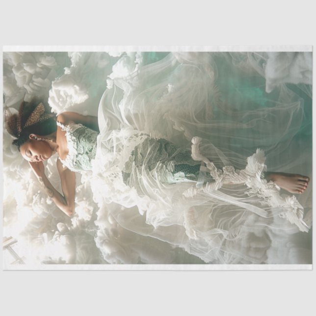 Angel in the Clouds Decoupage Tissue Paper (Front)