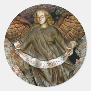 Angel in the Grotto Classic Round Sticker