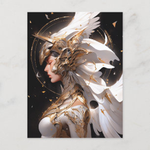 Angel In White Armour Fantasy Art Postcard