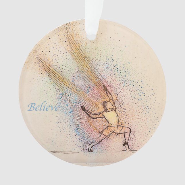 Angel Inspiration - Round Acrylic Ornament  (Front)
